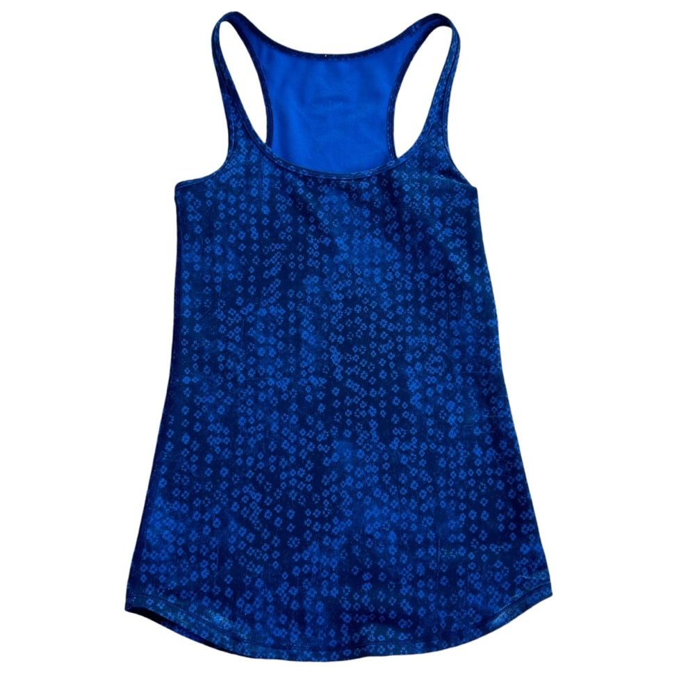 Lululemon Athletica Blue Floral Tank Top US4